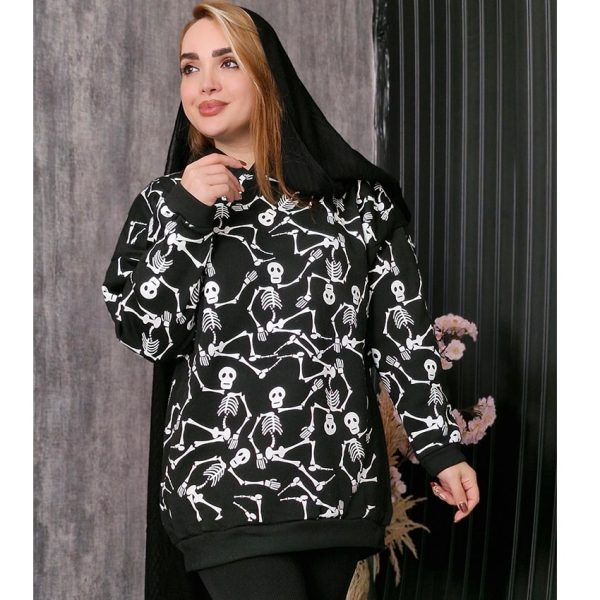 هودی تمام چاپ اسکلت - مانتو پاتریس رشت