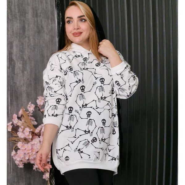 هودی تمام چاپ اسکلت - مانتو پاتریس رشت