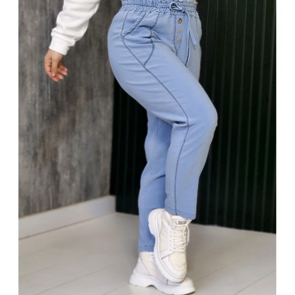 شلوار مام فیت آبی روشن - مانتو پاتریس رشت