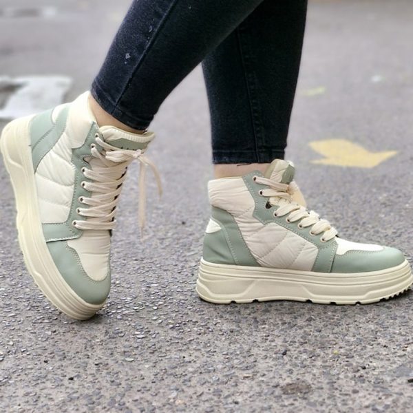 نیم بوت کرم سبز کاپشنی - مانتو پاتریس رشت