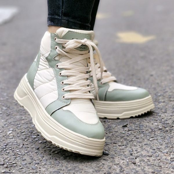 نیم بوت کرم سبز کاپشنی - مانتو پاتریس رشت