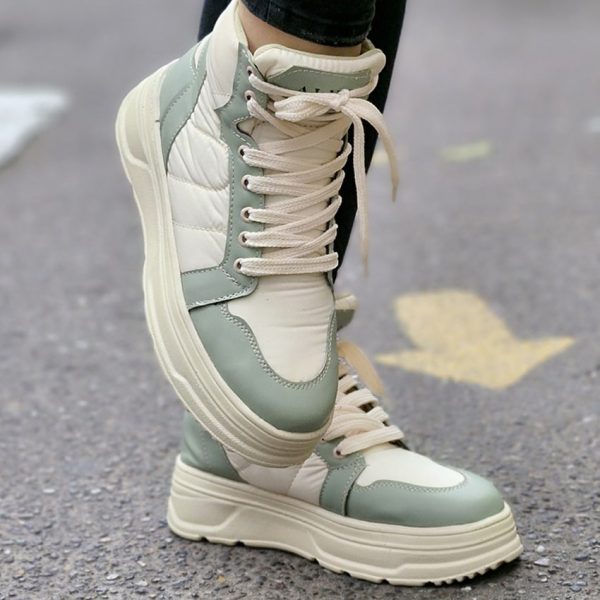 نیم بوت کرم سبز کاپشنی - مانتو پاتریس رشت