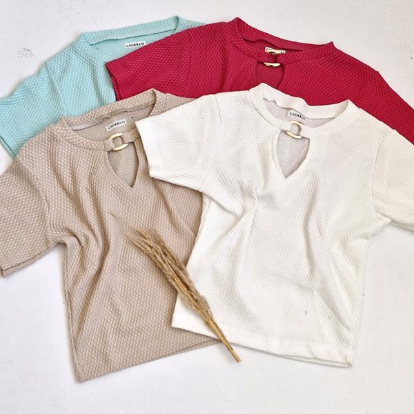 تیشرت کراپ بیسکوییتی سگکی - مانتو پاتریس رشت