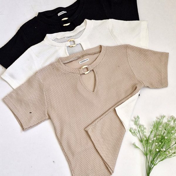 تیشرت کراپ بیسکوییتی سگکی - مانتو پاتریس رشت