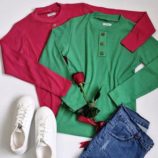 بلوز آستین بلند 3 دکمه - مانتو پاتریس رشت