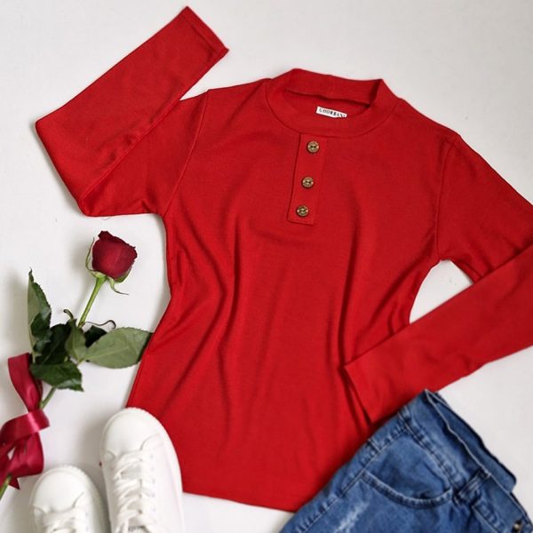 بلوز آستین بلند 3 دکمه - مانتو پاتریس رشت