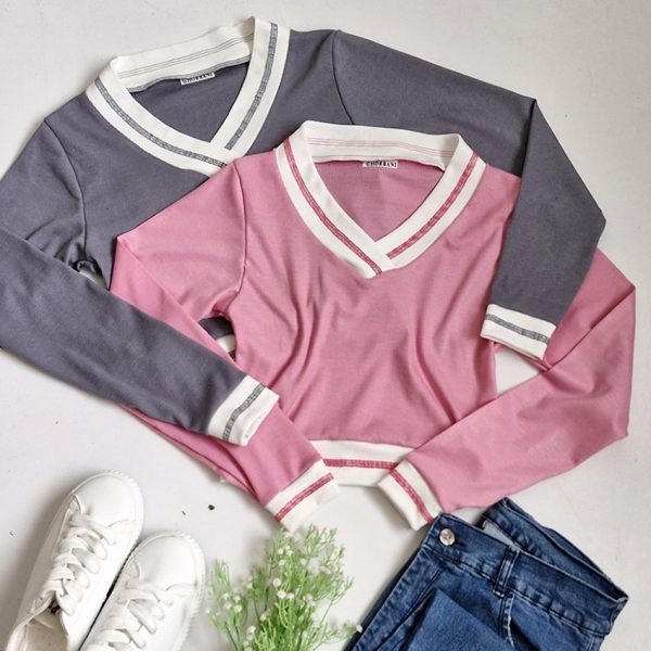 بلوز کراپ نوار سفید - مانتو پاتریس رشت