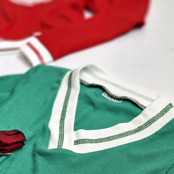 بلوز کراپ نوار سفید - مانتو پاتریس رشت