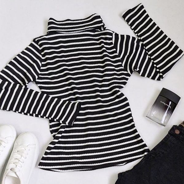 بلوز یقه اسکی راه راه - مانتو پاتریس رشت