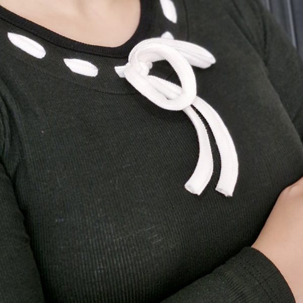 بلوز فانریپ یقه گرد نواری - مانتو پاتریس رشت