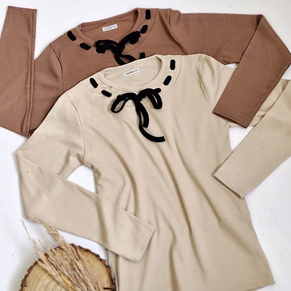 بلوز فانریپ یقه گرد نواری - مانتو پاتریس رشت