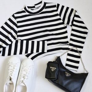 بلوز کراپ راه راه - مانتو پاتریس رشت