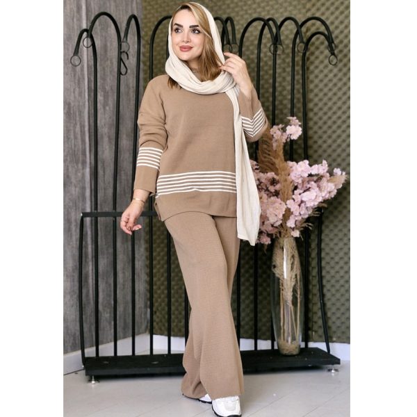 ست بافت آستین خطی - مانتو پاتریس رشت