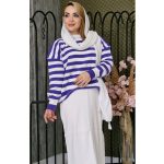 بلوز دامن بافت راه راه - مانتو پاتریس رشت