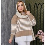 ست بافت یقه گرد راه راه - مانتو پاتریس رشت