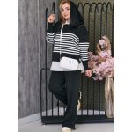 ست بافت یقه گرد راه راه - مانتو پاتریس رشت