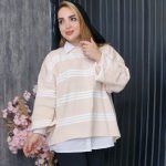 بلوز بافت پینترستی 3 خط - مانتو پاتریس رشت