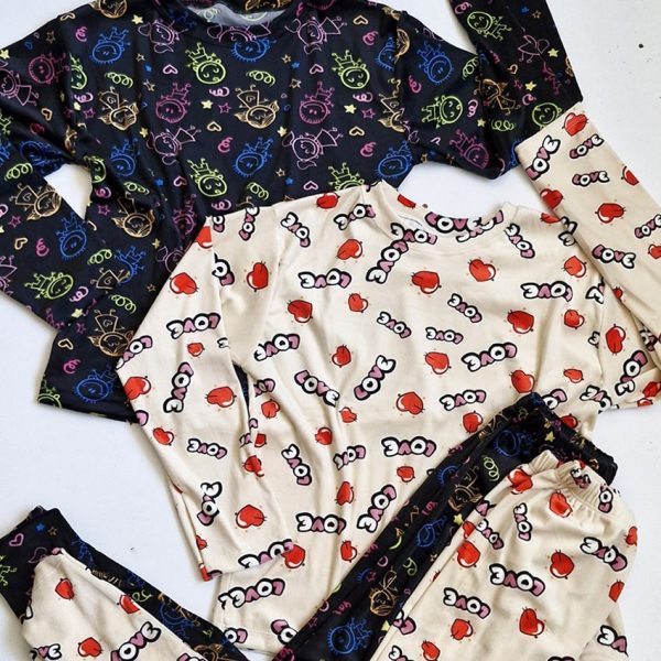 ست بلوز شلوار مخمل طرحدار