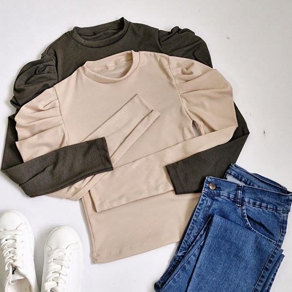 بلوز کراپ آستین پفی - مانتو پاتریس رشت