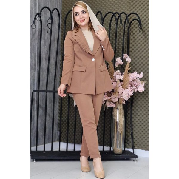 ست کت شلوار یقه پلیسه - مانتو پاتریس رشت