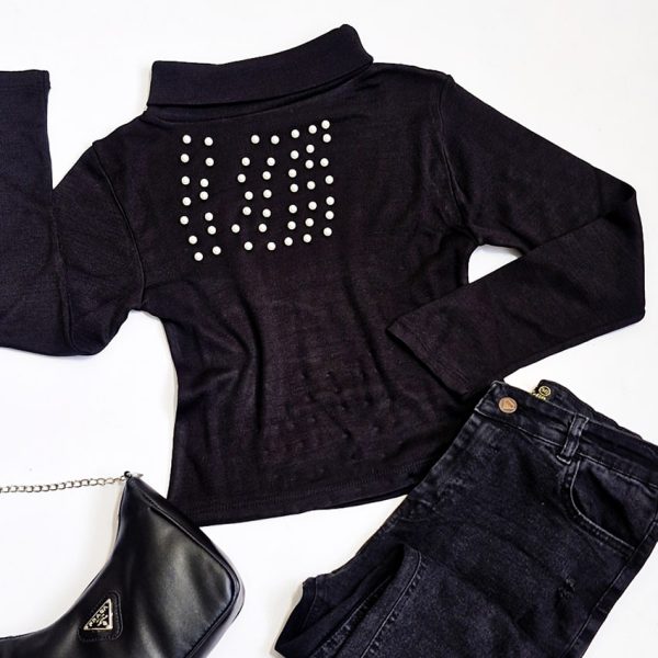 425003-1-min (1) بلوز کراپ مشکی مرواریدی - مانتو پاتریس رشت