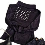 بلوز کراپ مشکی مرواریدی - مانتو پاتریس رشت