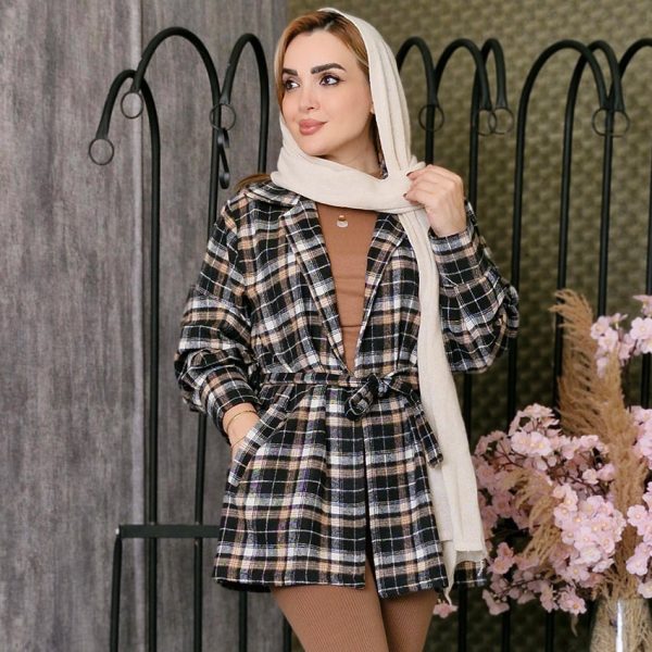 پالتو فوتر چهارخونه - مانتو پاتریس رشت