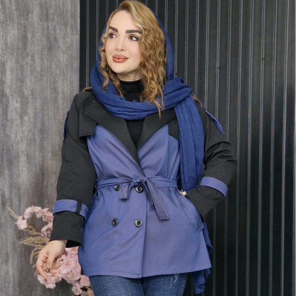 بارانی دو رنگ ژیله دار - مانتو پاتریس رشت