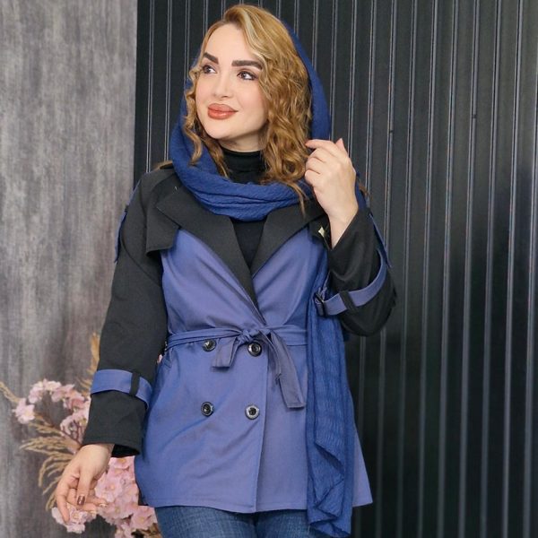 بارانی دو رنگ ژیله دار - مانتو پاتریس رشت