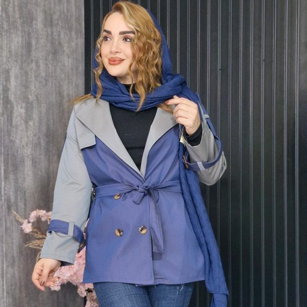 بارانی دو رنگ ژیله دار - مانتو پاتریس رشت