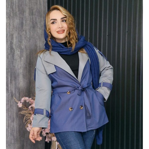 بارانی دو رنگ ژیله دار - مانتو پاتریس رشت