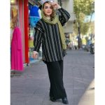 ست مانتو شلوار کراش طرحدار -