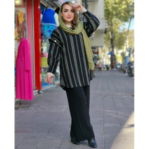 ست مانتو شلوار کراش طرحدار -