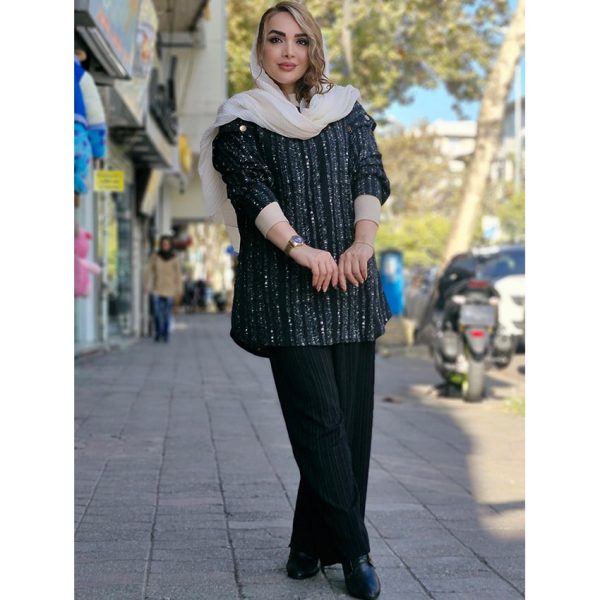 ست مانتو شلوار کراش طرحدار -