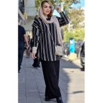 ست مانتو شلوار کراش طرحدار -