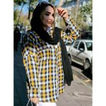 مانتو چهارخونه دکمه فلزی - مانتو پاتریس رشت
