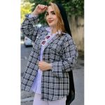 مانتو چهارخونه دکمه فلزی - مانتو پاتریس رشت