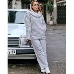 ست هودی شلوار ملانژ ساده