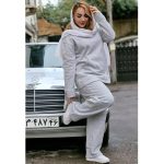 ست هودی شلوار ملانژ ساده