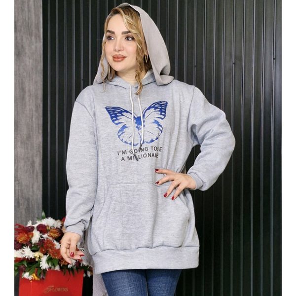 هودی چاپ پروانه آبی - مانتو پاتریس رشت