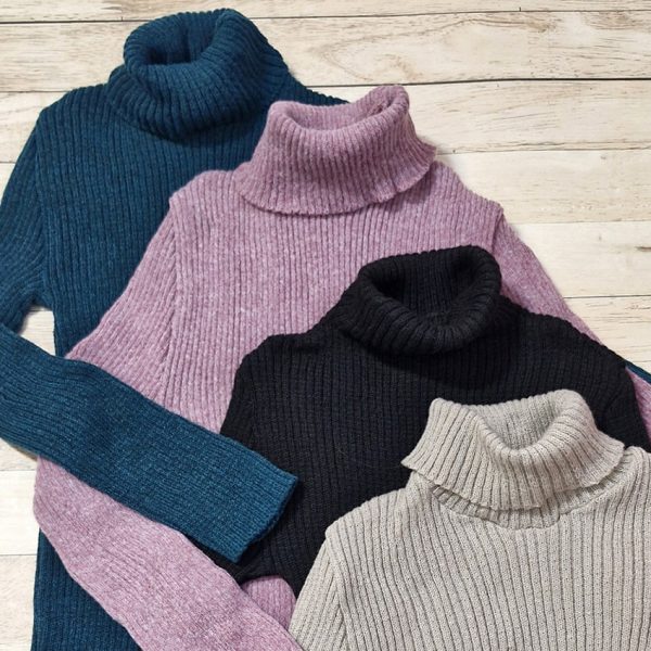 تونیک بافت یقه اسکی رنگی