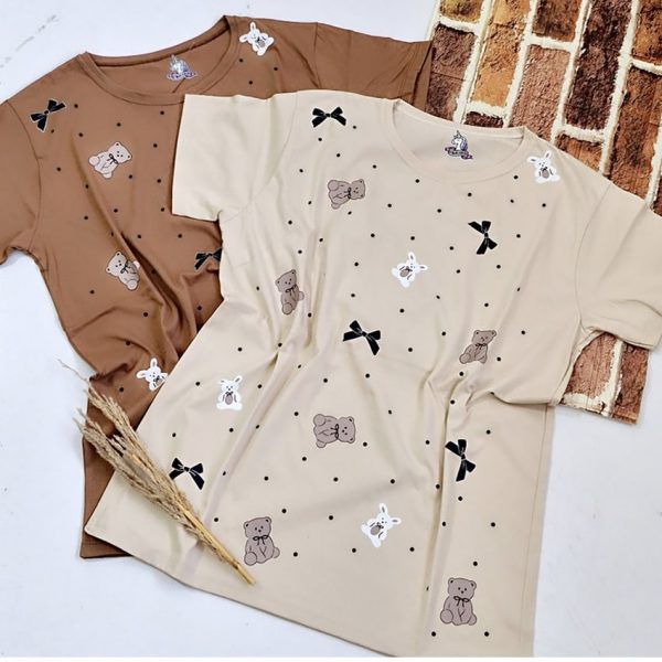 تیشرت چاپ خرس و خرگوش