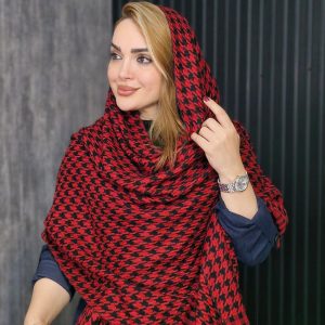 شال بافت پیچازی قرمز - مانتو پاتریس رشت