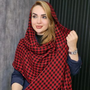شال بافت پیچازی قرمز - مانتو پاتریس رشت