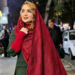 شال مخمل زرشکی - مانتو پاتریس رشت