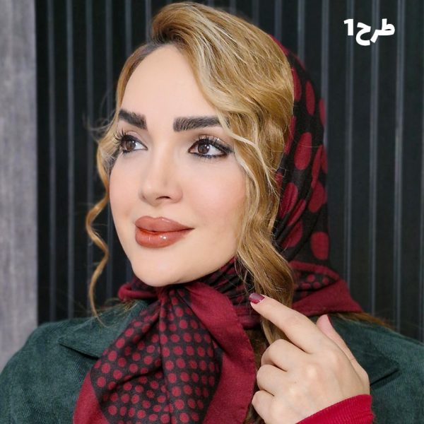 مینی اسکارف طرحدار زرشکی