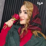 مینی اسکارف طرحدار زرشکی