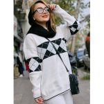 ست بافت لوزی سفید - مانتو پاتریس رشت