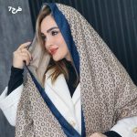 شال مخمل سرمه ای طرحدار