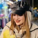 کلاه کاپیتانی چرم مشکی - مانتو پاتریس رشت